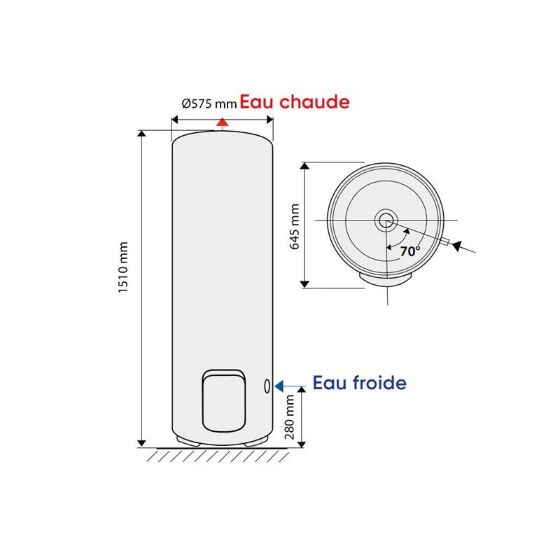 Chaufféo+ 250 L - Chauffe-eau électrique vertical sur socle - Image 2