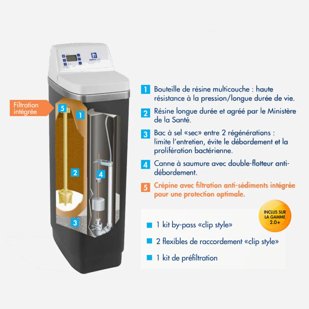 Adoucisseur 17 litres NSC17L+ complet avec mise en service incluse - Image 3