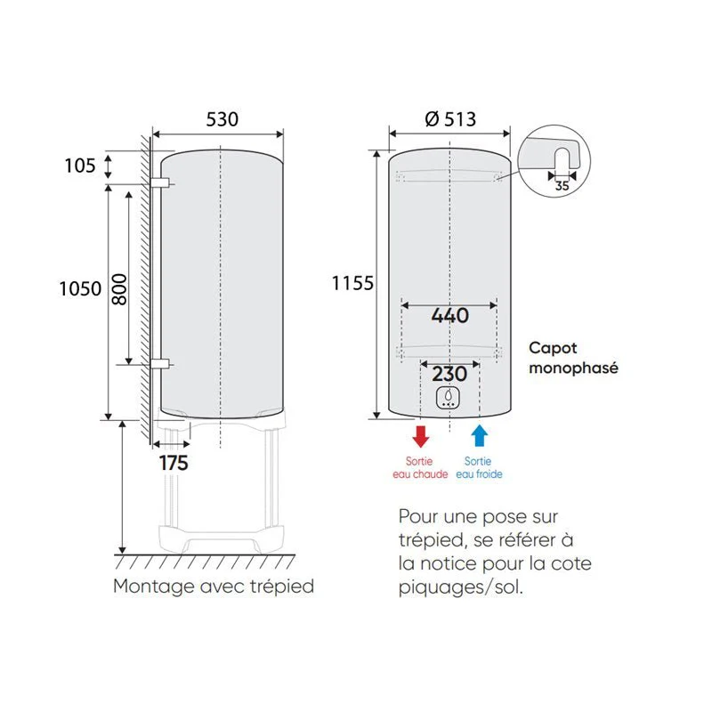 Chauffe-eau électrique Aquéo Mural 150L - Image 5