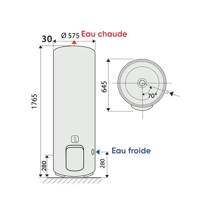 Chauffe-eau électrique Aquéo sur socle 300L - Image 4