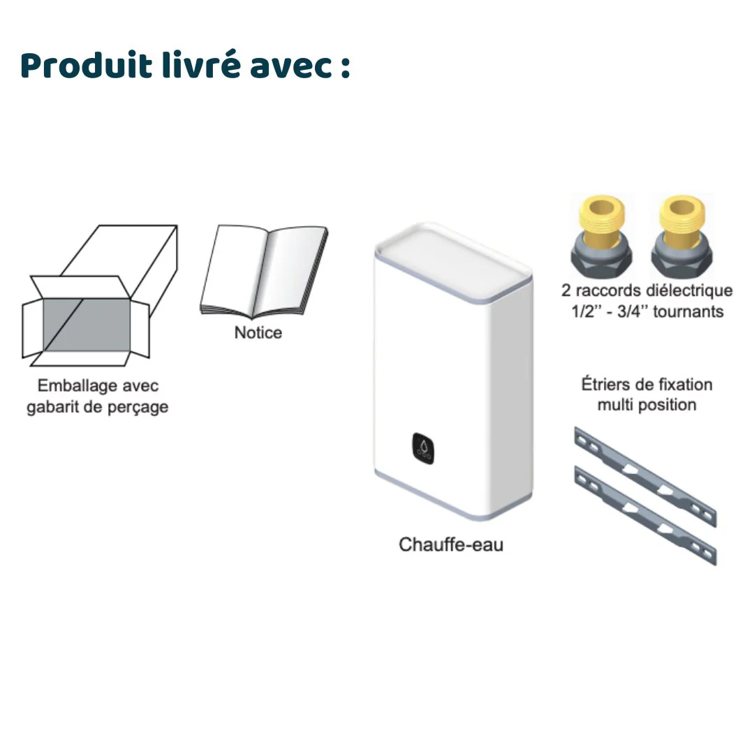 MALICIO 3 - 65L - Plat multiposition - Chauffe-eau électrique - Image 4