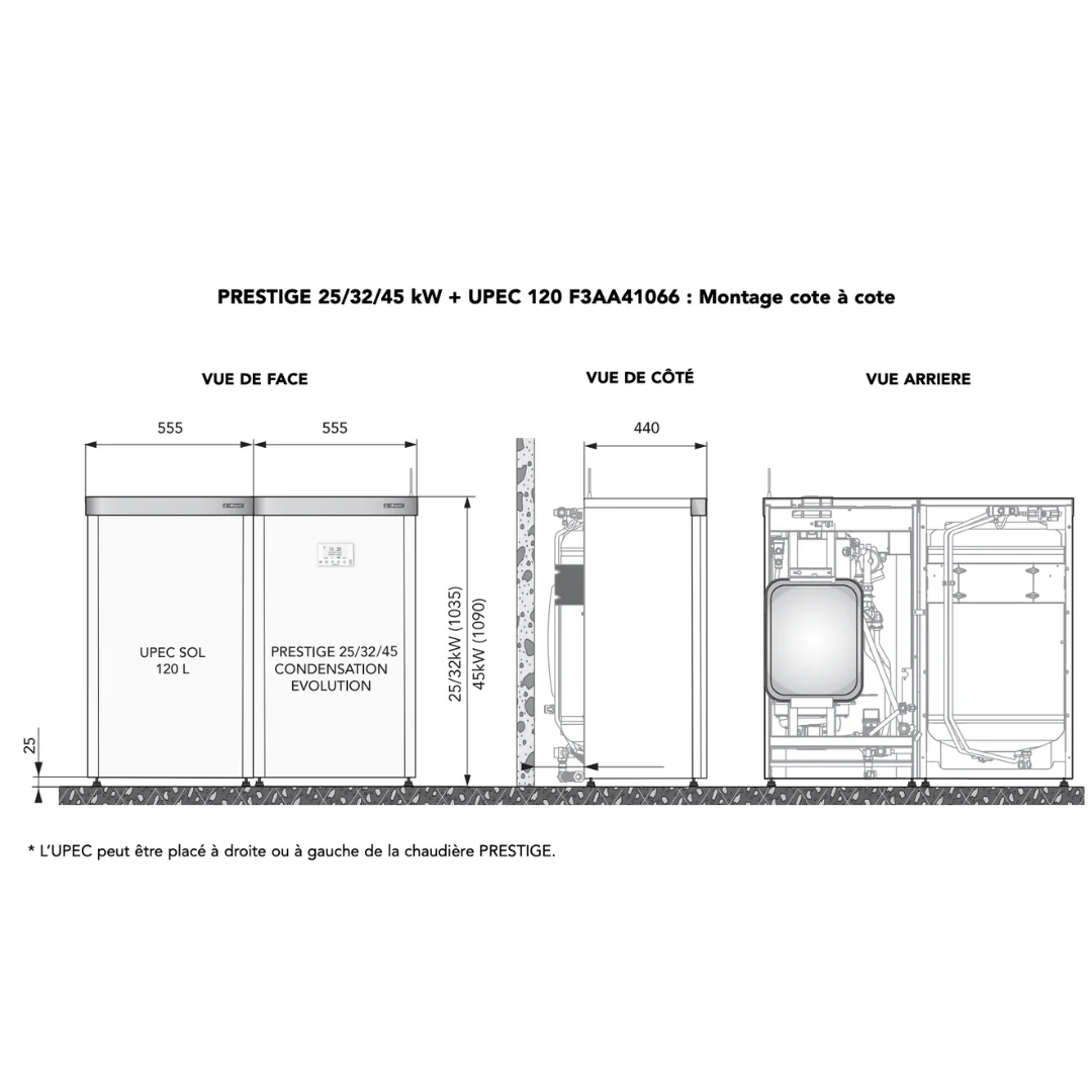 Ballon ECS UPEC 120L 25kW installation sol horizontal - Image 5
