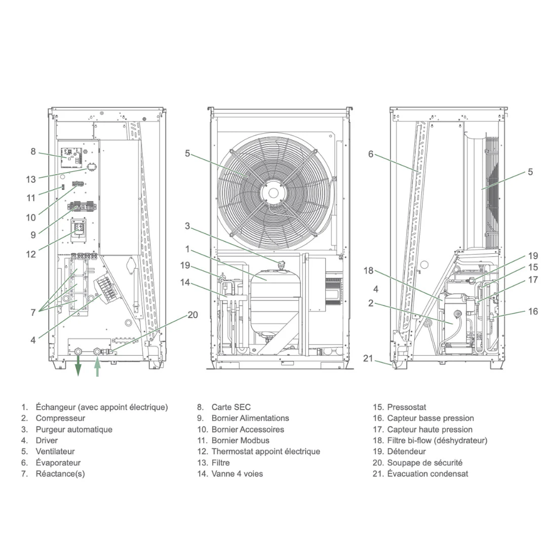 Ixtra M 12kW compact Triphasé - Pompe à chaleur monobloc - Image 4