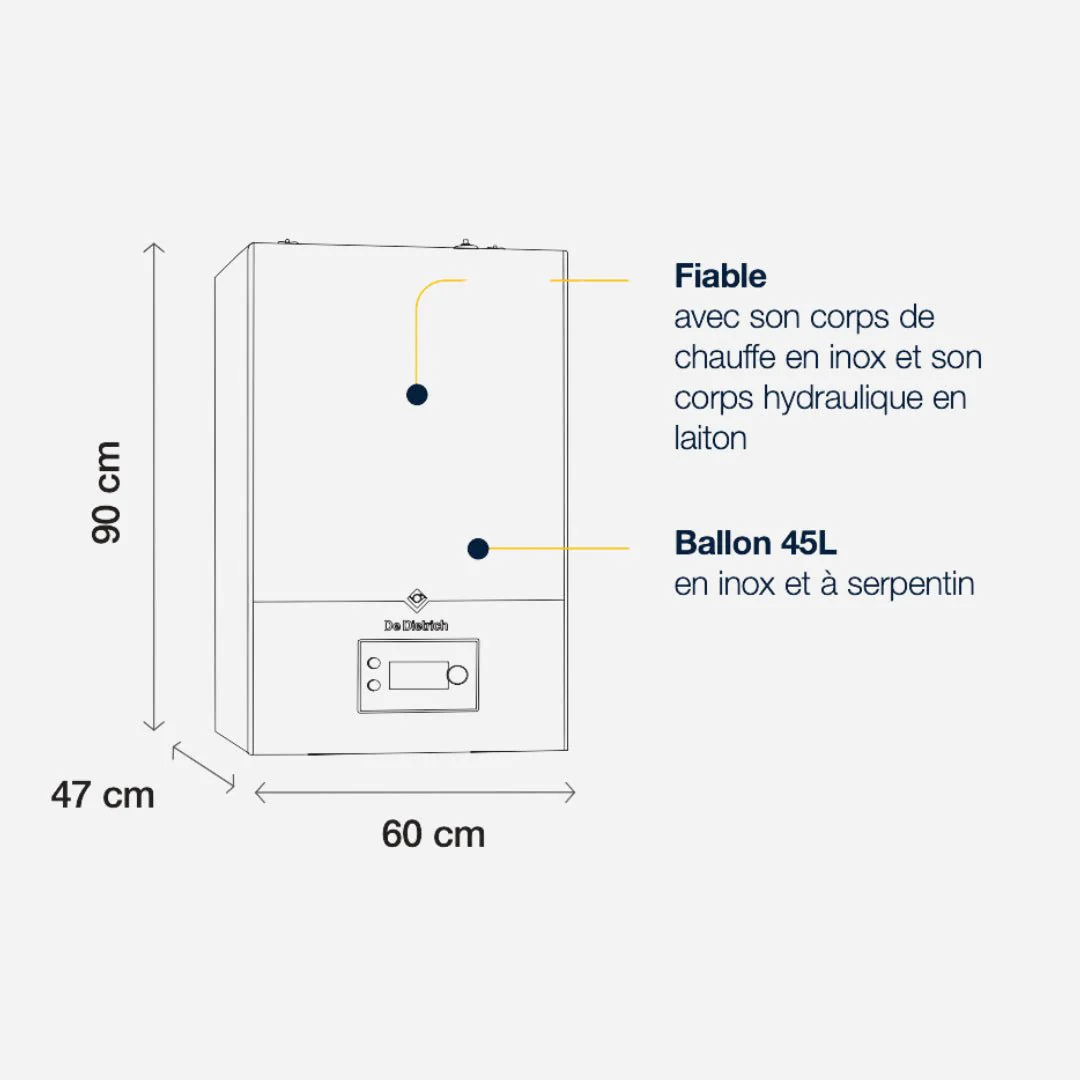 Chaudière MCR 2 35 BIC - chauffage et ballon d'eau chaude 45L - Image 2