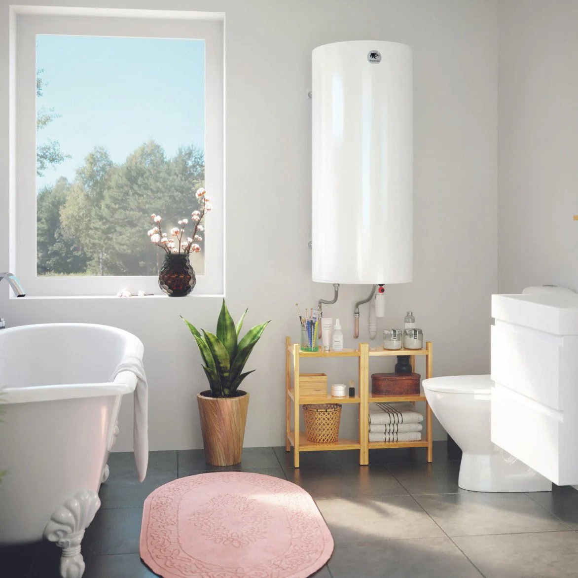 Duralis ACI Hybride 200L vertical mural compact - chauffe-eau électrique - Image 4