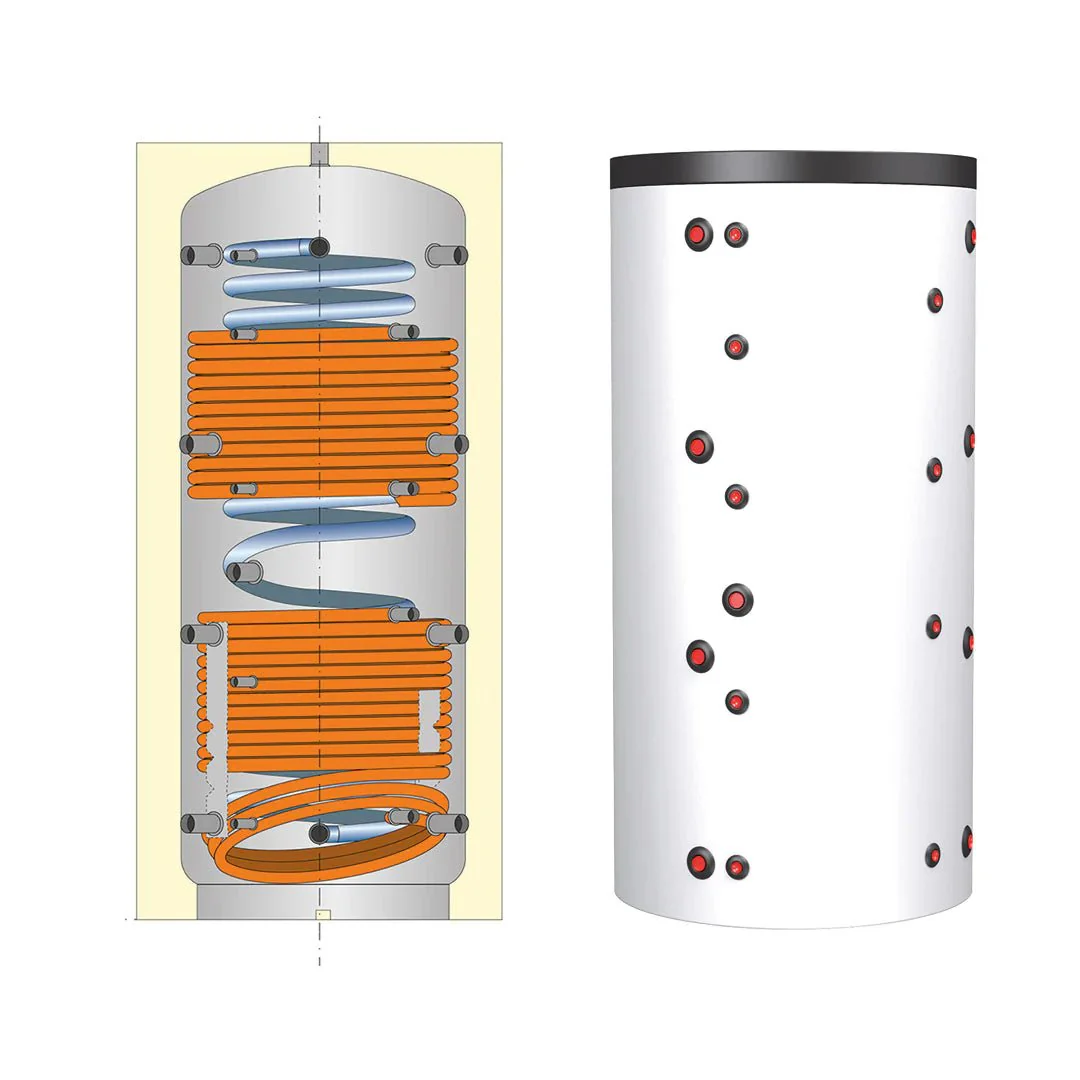 Ballon combiné 800 L – 2 échangeurs acier avec production ECS instantanée