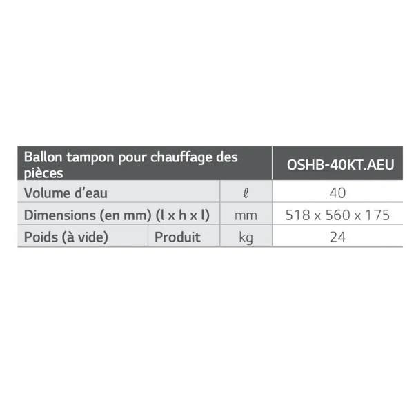 Ballon tampon pour chauffage des pièces 40 litres - Image 2