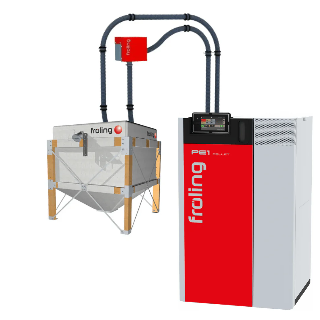 Chaudière à granulés PE1 Pellet 15 kW avec silo textile 10