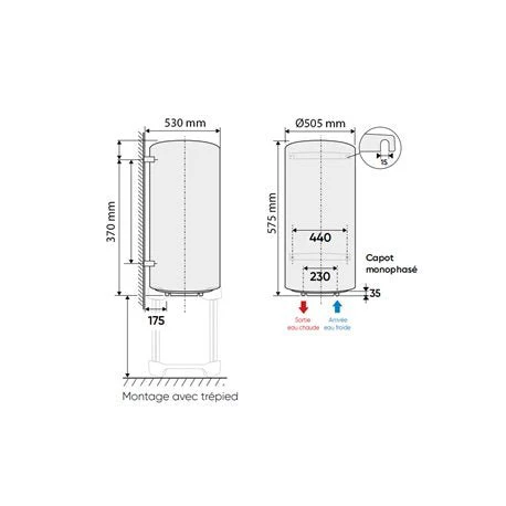 Chaufféo+ 50L - Chauffe-eau électrique vertical mural - Image 3