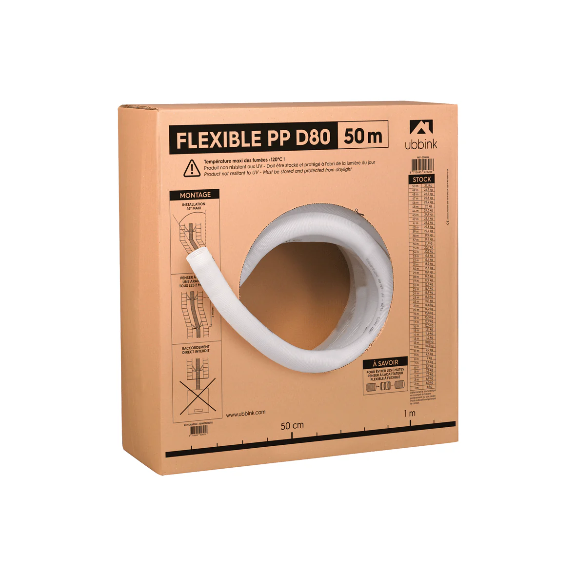 Conduit flexible Renolux Chemilux Condensation D80mm PPtl