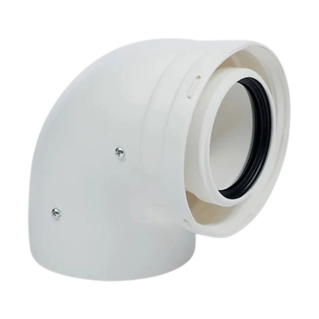 Coude adaptateur ventouse 60/100 à 80/125 - 90°