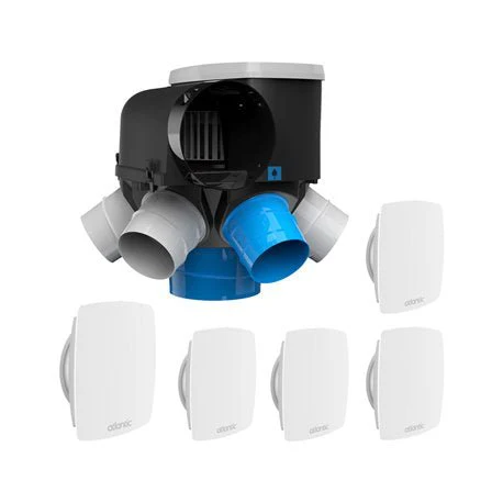 kit de ventilation mécanique contrôlée simple flux avec 3 bouches universelles