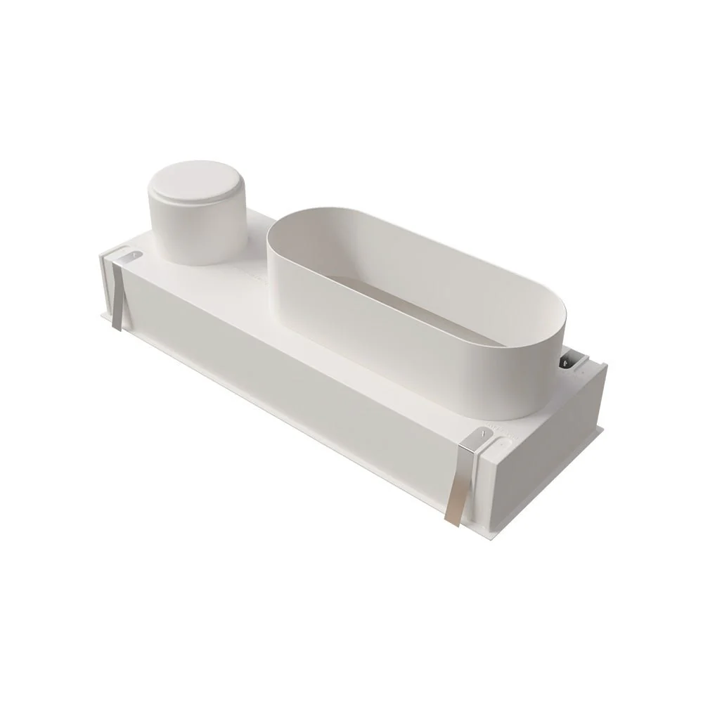 Plénum ABS pour grille de soufflage 400x150 mm avec fixation rapide