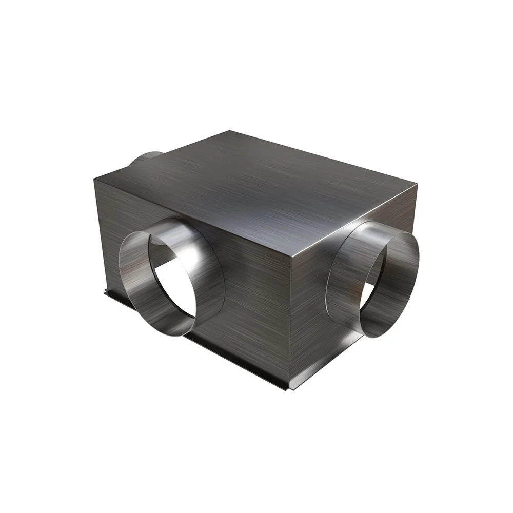 Plénum en acier galvanisé pour grille de reprise 500x400 mm - 3 piquages