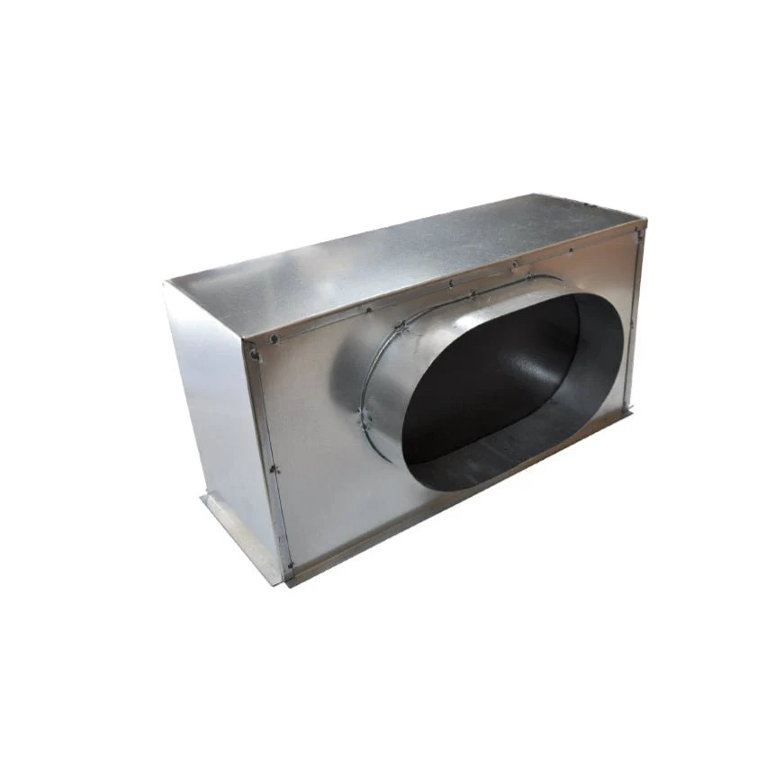 Plénum en acier isolé extra-plat pour grille de soufflage 400x150 mm