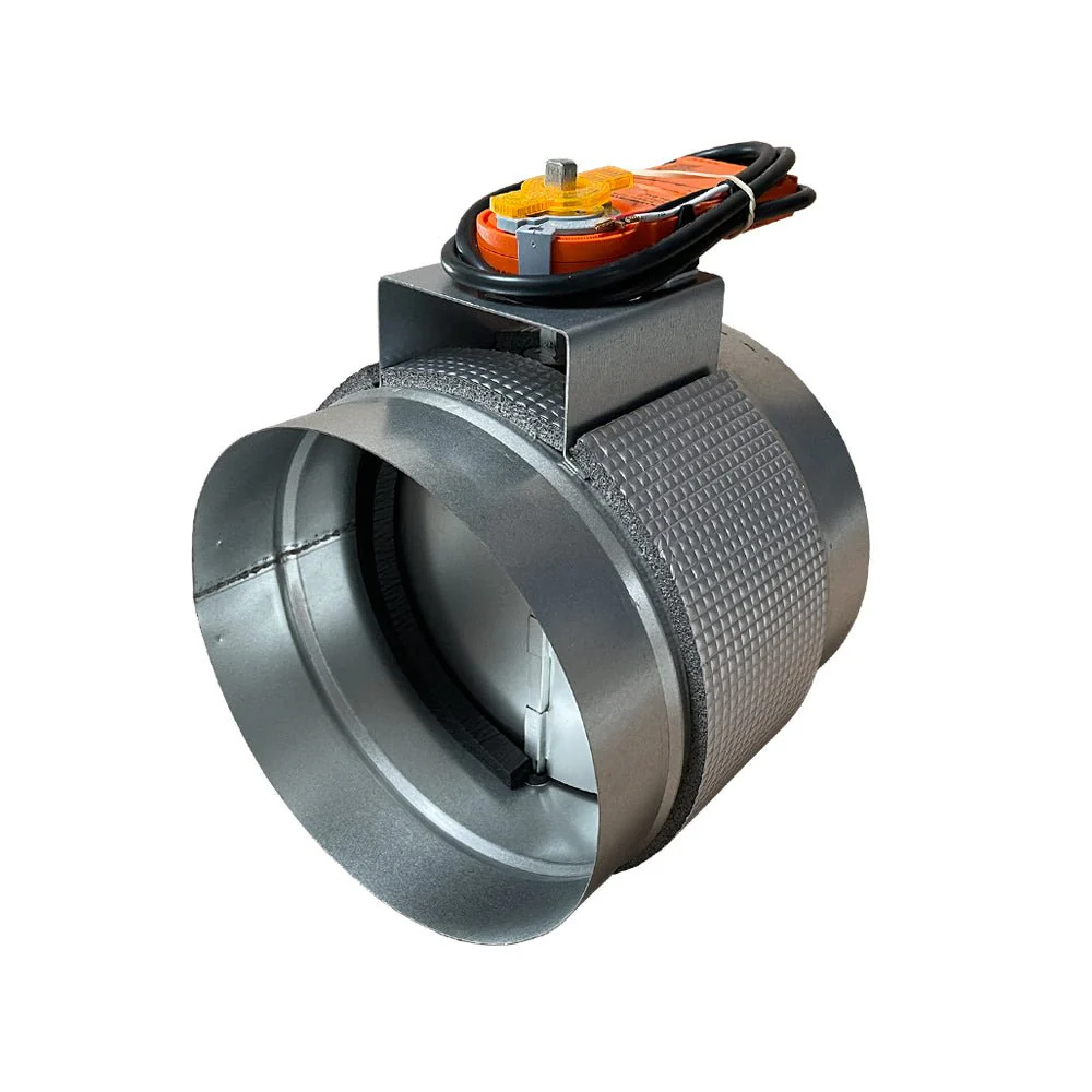 Registre motorisé acier galvanisé Ø200 mm avec servomoteur 24 volts