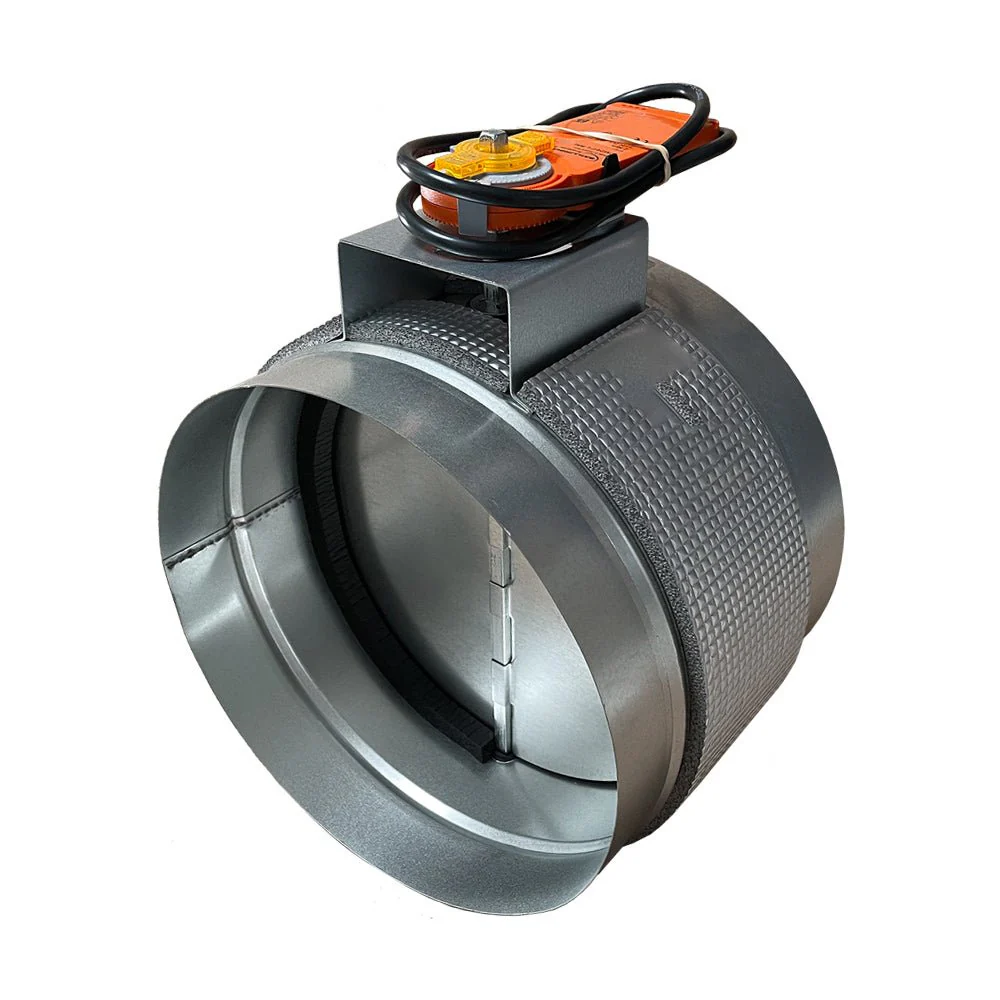Registre motorisé acier galvanisé Ø250 mm avec servomoteur 24 volts
