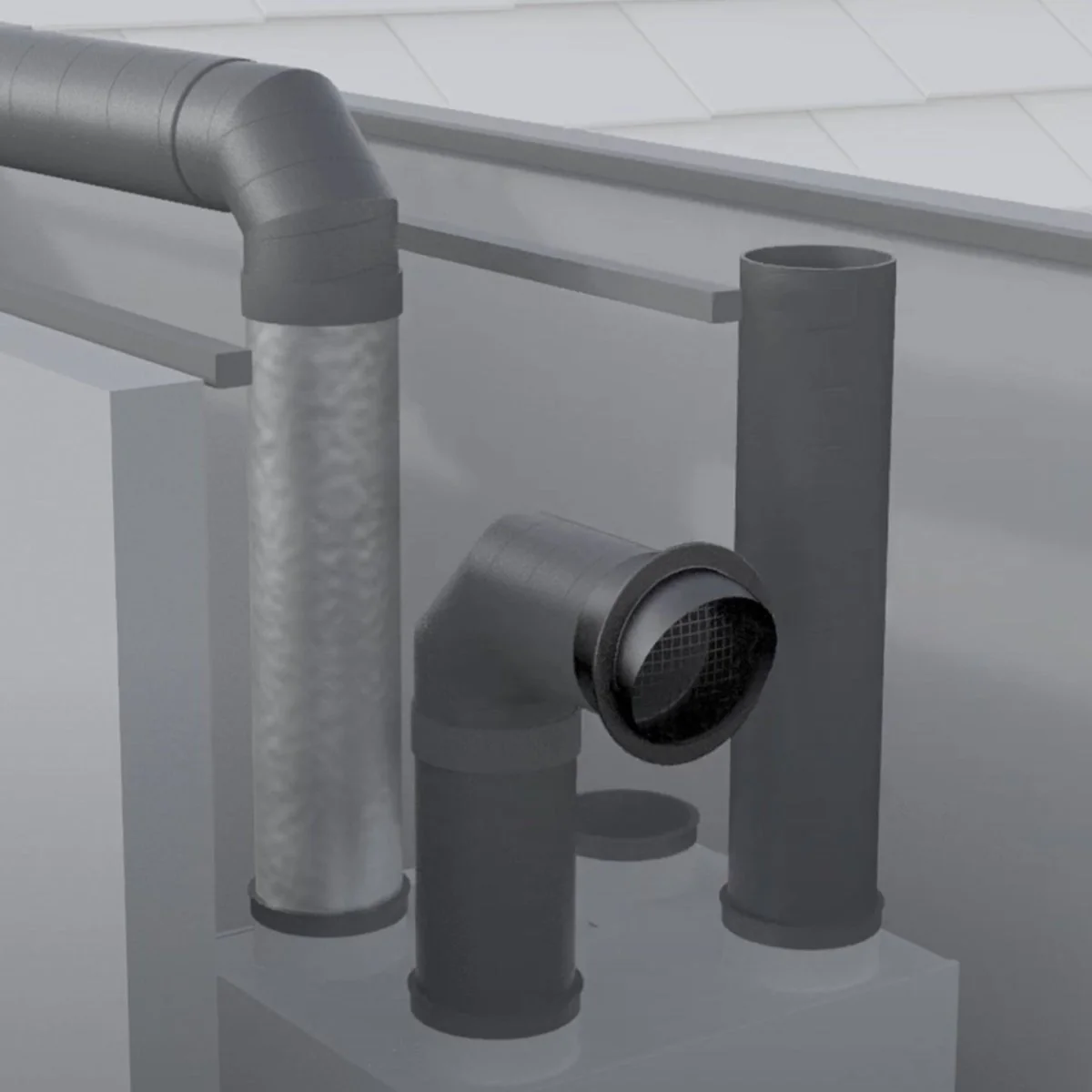 Terminal mural Aerfoam D160 mm pour chauffe-eaux thermodynamiques - Image 2